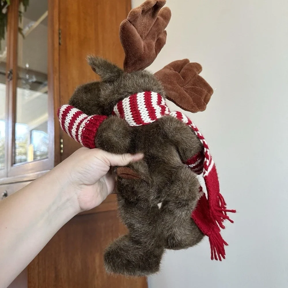 VTG New W Tags Boyd's Bear & Friends Montana Mooski Knit‎ Red White Hat Mittens